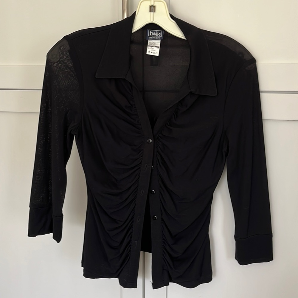 Twik by SIMONS Black 3/4 sleeve blouse